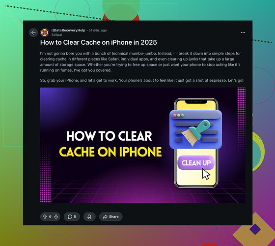 How can I clear iPhone cache?