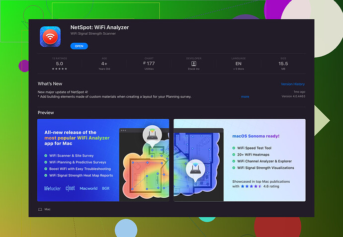 Op zoek naar een Wifi Analyzer voor macOS