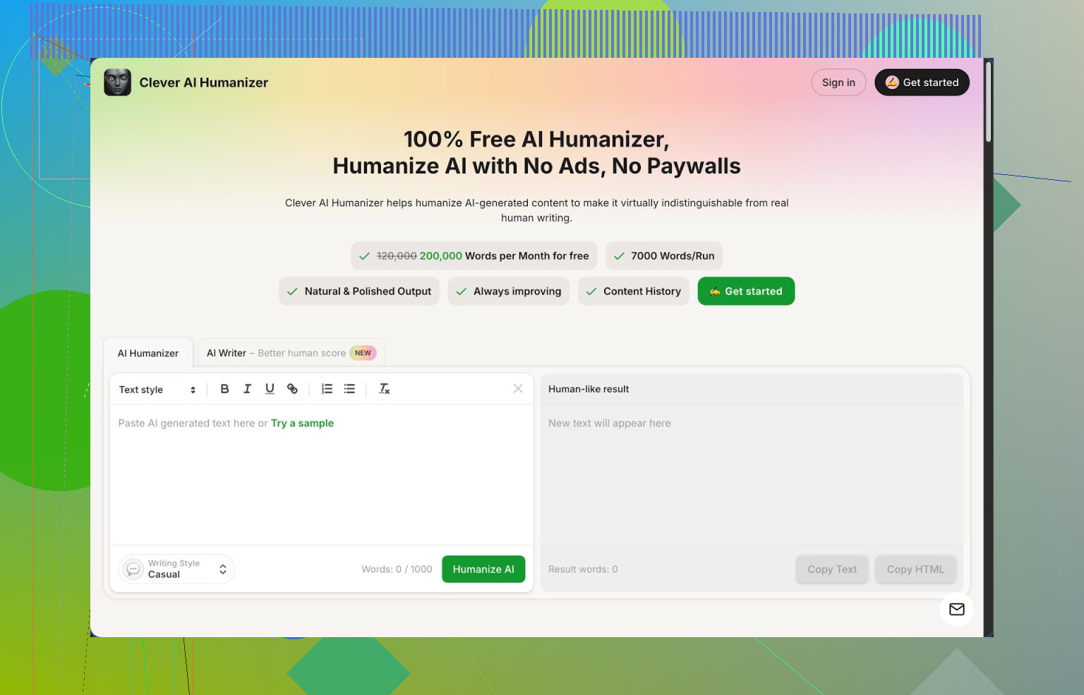 1. Clever AI Humanizer review